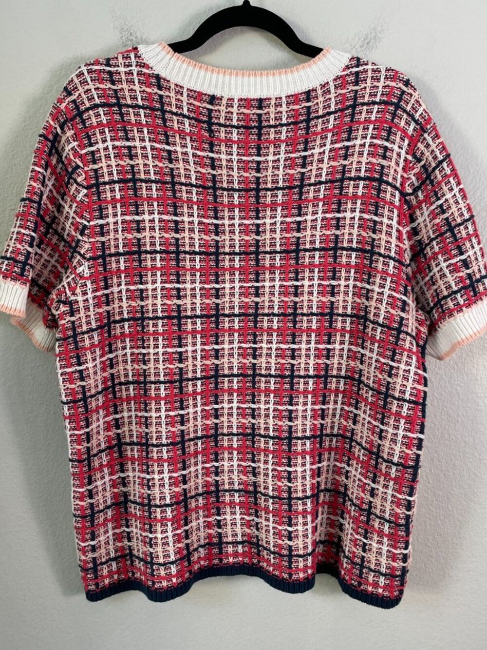 Ann Taylor Womens XL Tweed Sweater Tee Short Sleeve Knit Shirt Top - Picture 8 of 8